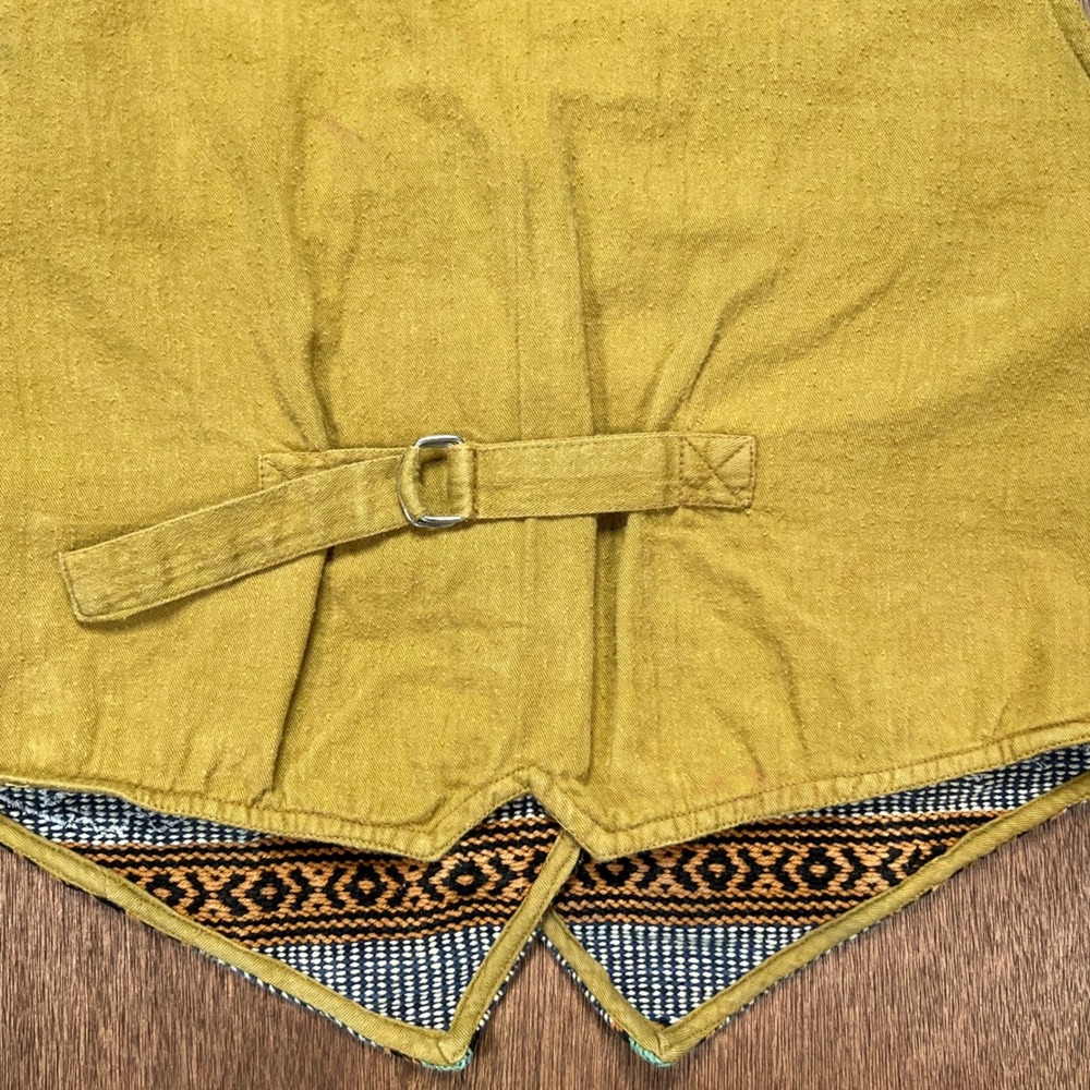 Jane Ashley Vintage Southwestern Woven Vest Cotton Applique Mustard - Picture 9 of 10